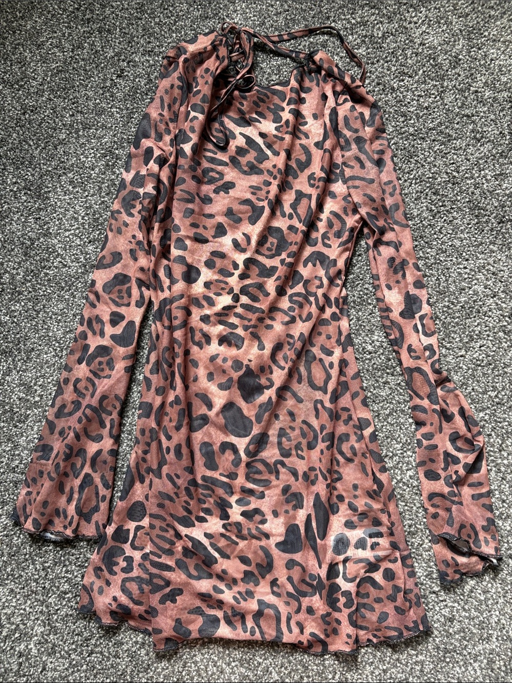 Leopard Print Long Sleeve Dress